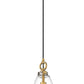 Z-Lite Harper 12" 1-Light Rubbed Brass Pendant Light With Clear Glass Shade