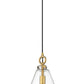 Z-Lite Harper 12" 1-Light Rubbed Brass Pendant Light With Clear Glass Shade