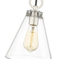 Z-Lite Harper 8" 1-Light Brushed Nickel Pendant Light With Clear Glass Shade