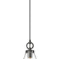 Z-Lite Harper 8" 1-Light Matte Black Pendant Light With Clear Glass Shade