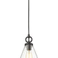 Z-Lite Harper 8" 1-Light Matte Black Pendant Light With Clear Glass Shade