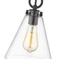 Z-Lite Harper 8" 1-Light Matte Black Pendant Light With Clear Glass Shade