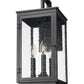 Z-Lite Hartwell 3-Light Candelabra Sand Black Aluminum Frame Clear Seedy Glass Shade Outdoor Wall Light