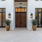 Z-Lite Hartwell 4-Light Candelabra Sand Black Aluminum Frame Clear Seedy Glass Shade Outdoor Wall Light