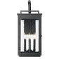 Z-Lite Hartwell 4-Light Candelabra Sand Black Aluminum Frame Clear Seedy Glass Shade Outdoor Wall Light