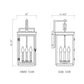 Z-Lite Hartwell 4-Light Candelabra Sand Black Aluminum Frame Clear Seedy Glass Shade Outdoor Wall Light