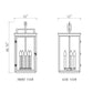 Z-Lite Hartwell 5-Light Candelabra Sand Black Aluminum Frame Clear Seedy Glass Shade Outdoor Chain Mount Ceiling Fixture