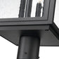 Z-Lite Hartwell 5019PHBR-519P-BK 4-Light Candelabra Bulb Base Sand Black Aluminum Clear Seedy Glass Shade Outdoor Post Mounted Fixture