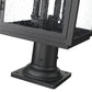 Z-Lite Hartwell 5019PHBR-533PM-BK 4-Light Candelabra Bulb Base Sand Black Aluminum Clear Seedy Glass Shade Outdoor Pier Mounted Fixture