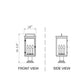 Z-Lite Hartwell 5019PHBR-533PM-BK 4-Light Candelabra Bulb Base Sand Black Aluminum Clear Seedy Glass Shade Outdoor Pier Mounted Fixture