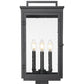 Z-Lite Hartwell 5019PHBS-BK 4-Light Candelabra Bulb Base Sand Black Aluminum Clear Seedy Glass Shade Outdoor Post Mount Fixture
