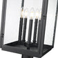 Z-Lite Hartwell 5019PHXLR-533PM-BK 5-Light Candelabra Bulb Base Sand Black Aluminum Clear Seedy Glass Shade Outdoor Pier Mounted Fixture