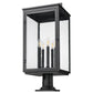 Z-Lite Hartwell 5019PHXLR-533PM-BK 5-Light Candelabra Bulb Base Sand Black Aluminum Clear Seedy Glass Shade Outdoor Pier Mounted Fixture