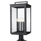 Z-Lite Hartwell 5019PHXLR-533PM-BK 5-Light Candelabra Bulb Base Sand Black Aluminum Clear Seedy Glass Shade Outdoor Pier Mounted Fixture
