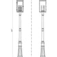 Z-Lite Hartwell 5019PHXLR-564P-BK 5-Light Candelabra Bulb Base Sand Black Aluminum Clear Seedy Glass Shade Outdoor Post Mounted Fixture