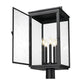 Z-Lite Hartwell 5019PHXLR-BK 5-Light Candelabra Bulb Base Sand Black Aluminum Clear Seedy Glass Shade Outdoor Post Mounted Fixture