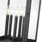 Z-Lite Hartwell 5019PHXLR-BK 5-Light Candelabra Bulb Base Sand Black Aluminum Clear Seedy Glass Shade Outdoor Post Mounted Fixture