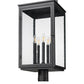 Z-Lite Hartwell 5019PHXLR-BK 5-Light Candelabra Bulb Base Sand Black Aluminum Clear Seedy Glass Shade Outdoor Post Mounted Fixture