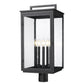 Z-Lite Hartwell 5019PHXLR-BK 5-Light Candelabra Bulb Base Sand Black Aluminum Clear Seedy Glass Shade Outdoor Post Mounted Fixture