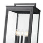Z-Lite Hartwell 5019PHXLS-536P-BK 5-Light Candelabra Bulb Base Sand Black Aluminum Clear Seedy Glass Shade Outdoor Post Mounted Fixture
