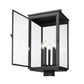 Z-Lite Hartwell 5019PHXLS-BK 5-Light Candelabra Bulb Base Sand Black Aluminum Clear Seedy Glass Shade Outdoor Post Mounted Fixture