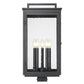 Z-Lite Hartwell 5019PHXLS-BK 5-Light Candelabra Bulb Base Sand Black Aluminum Clear Seedy Glass Shade Outdoor Post Mounted Fixture