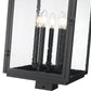 Z-Lite Hartwell 5019PHXLS-BK 5-Light Candelabra Bulb Base Sand Black Aluminum Clear Seedy Glass Shade Outdoor Post Mounted Fixture