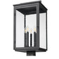 Z-Lite Hartwell 5019PHXLS-BK 5-Light Candelabra Bulb Base Sand Black Aluminum Clear Seedy Glass Shade Outdoor Post Mounted Fixture