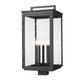 Z-Lite Hartwell 5019PHXLS-BK 5-Light Candelabra Bulb Base Sand Black Aluminum Clear Seedy Glass Shade Outdoor Post Mounted Fixture