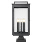 Z-Lite Hartwell 5019PHXLS-SQPM-BK 5-Light Candelabra Bulb Base Sand Black Aluminum Clear Seedy Glass Shade Outdoor Pier Mounted Fixture