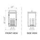 Z-Lite Hartwell 5019PHXLS-SQPM-BK 5-Light Candelabra Bulb Base Sand Black Aluminum Clear Seedy Glass Shade Outdoor Pier Mounted Fixture