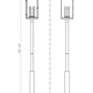 Z-Lite Hartwell 5019PHXXLR-5010P-BK 6-Light Candelabra Bulb Base Sand Black Aluminum Clear Seedy Glass Shade Outdoor Post Mounted Fixture