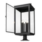 Z-Lite Hartwell 5019PHXXLR-533PM-BK 6-Light Candelabra Bulb Base Sand Black Aluminum Clear Seedy Glass Shade Outdoor Pier Mounted Fixture