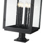 Z-Lite Hartwell 5019PHXXLR-533PM-BK 6-Light Candelabra Bulb Base Sand Black Aluminum Clear Seedy Glass Shade Outdoor Pier Mounted Fixture