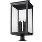 Z-Lite Hartwell 5019PHXXLR-533PM-BK 6-Light Candelabra Bulb Base Sand Black Aluminum Clear Seedy Glass Shade Outdoor Pier Mounted Fixture