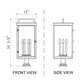 Z-Lite Hartwell 5019PHXXLR-533PM-BK 6-Light Candelabra Bulb Base Sand Black Aluminum Clear Seedy Glass Shade Outdoor Pier Mounted Fixture