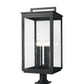 Z-Lite Hartwell 5019PHXXLR-533PM-BK 6-Light Candelabra Bulb Base Sand Black Aluminum Clear Seedy Glass Shade Outdoor Pier Mounted Fixture