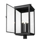 Z-Lite Hartwell 5019PHXXLR-BK 6-Light Candelabra Bulb Base Sand Black Aluminum Clear Seedy Glass Shade Outdoor Post Mounted Fixture