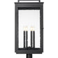 Z-Lite Hartwell 5019PHXXLR-BK 6-Light Candelabra Bulb Base Sand Black Aluminum Clear Seedy Glass Shade Outdoor Post Mounted Fixture