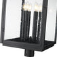 Z-Lite Hartwell 5019PHXXLR-BK 6-Light Candelabra Bulb Base Sand Black Aluminum Clear Seedy Glass Shade Outdoor Post Mounted Fixture