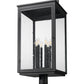 Z-Lite Hartwell 5019PHXXLR-BK 6-Light Candelabra Bulb Base Sand Black Aluminum Clear Seedy Glass Shade Outdoor Post Mounted Fixture