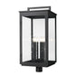 Z-Lite Hartwell 5019PHXXLR-BK 6-Light Candelabra Bulb Base Sand Black Aluminum Clear Seedy Glass Shade Outdoor Post Mounted Fixture