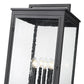 Z-Lite Hartwell 5019PHXXLS-536P-BK 6-Light Candelabra Bulb Base Sand Black Aluminum Clear Seedy Glass Shade Outdoor Post Mounted Fixture