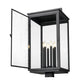 Z-Lite Hartwell 5019PHXXLS-BK 6-Light Candelabra Bulb Base Sand Black Aluminum Clear Seedy Glass Shade Outdoor Post Mounted Fixture