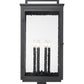 Z-Lite Hartwell 5019PHXXLS-BK 6-Light Candelabra Bulb Base Sand Black Aluminum Clear Seedy Glass Shade Outdoor Post Mounted Fixture