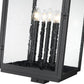 Z-Lite Hartwell 5019PHXXLS-BK 6-Light Candelabra Bulb Base Sand Black Aluminum Clear Seedy Glass Shade Outdoor Post Mounted Fixture