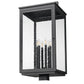 Z-Lite Hartwell 5019PHXXLS-BK 6-Light Candelabra Bulb Base Sand Black Aluminum Clear Seedy Glass Shade Outdoor Post Mounted Fixture
