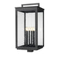 Z-Lite Hartwell 5019PHXXLS-BK 6-Light Candelabra Bulb Base Sand Black Aluminum Clear Seedy Glass Shade Outdoor Post Mounted Fixture