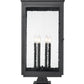 Z-Lite Hartwell 5019PHXXLS-SQPM-BK 6-Light Candelabra Bulb Base Sand Black Aluminum Clear Seedy Glass Shade Outdoor Pier Mounted Fixture