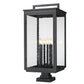 Z-Lite Hartwell 5019PHXXLS-SQPM-BK 6-Light Candelabra Bulb Base Sand Black Aluminum Clear Seedy Glass Shade Outdoor Pier Mounted Fixture